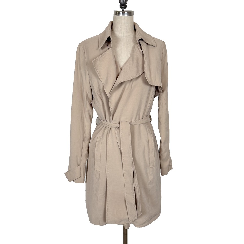 Banana Republic Women's Trench Coat Size S Beige Lightweight Belted - Picture 2 of 11